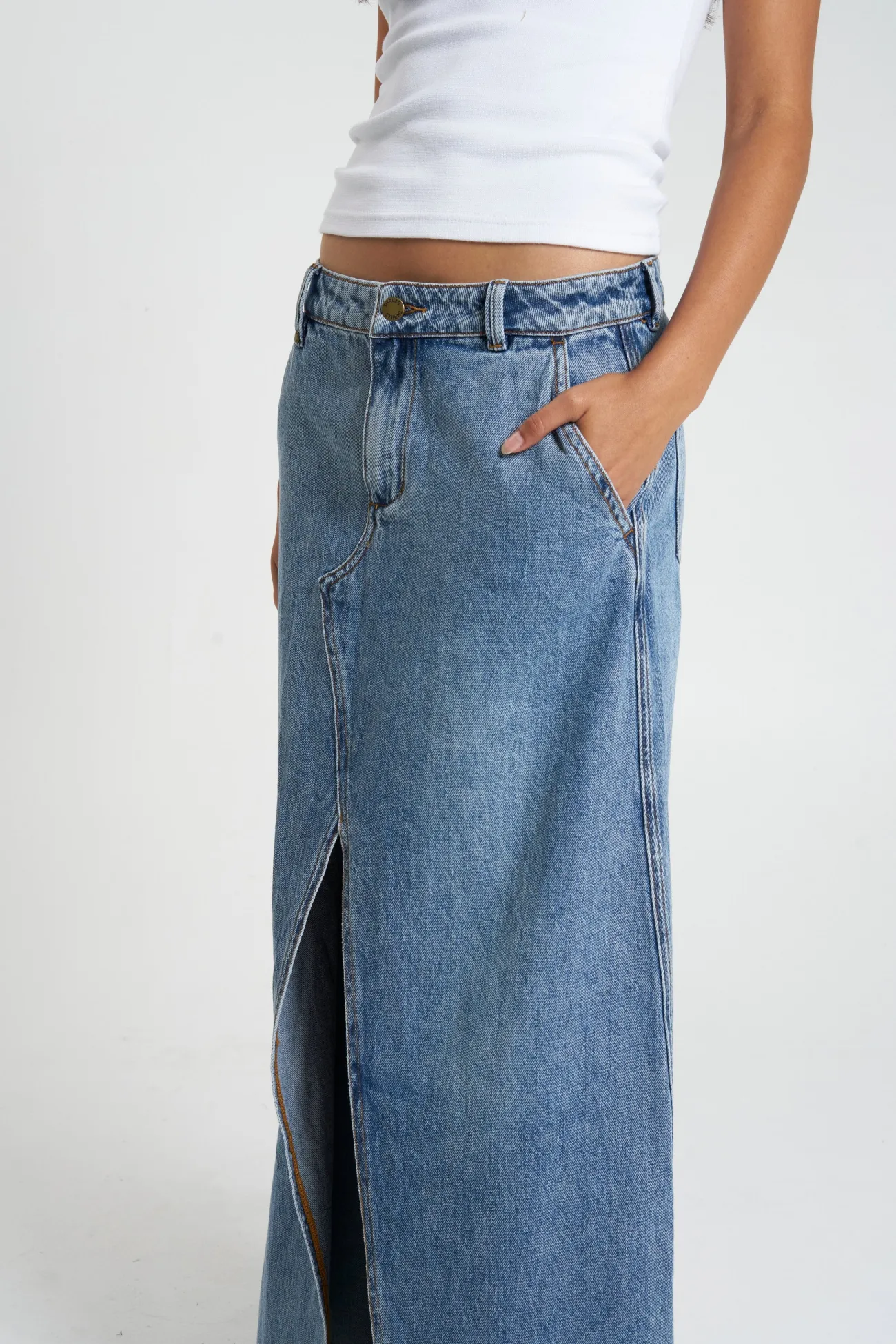 Hot Thrills Kobie Skirt - Weathered Blue WeatheredBlue