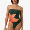 Discount Thrills Lagoon Strapless One Piece - Dark Jade DarkJade