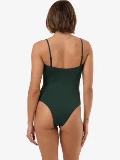 Discount Thrills Lagoon Strapless One Piece - Dark Jade DarkJade