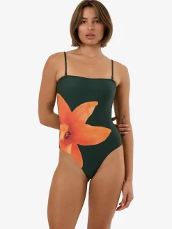 Discount Thrills Lagoon Strapless One Piece - Dark Jade DarkJade