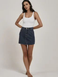 Discount Thrills Leni Skirt - Worn In Blue WornInBlue
