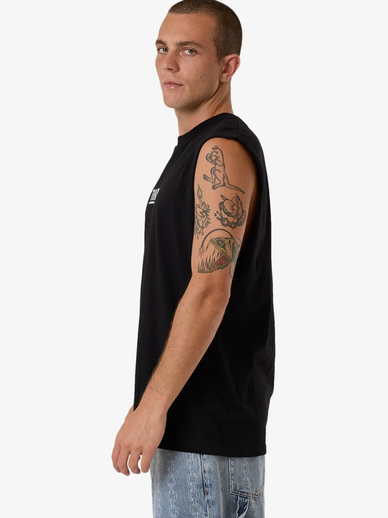 Online Thrills Logic Merch Fit Muscle Tee - Black
