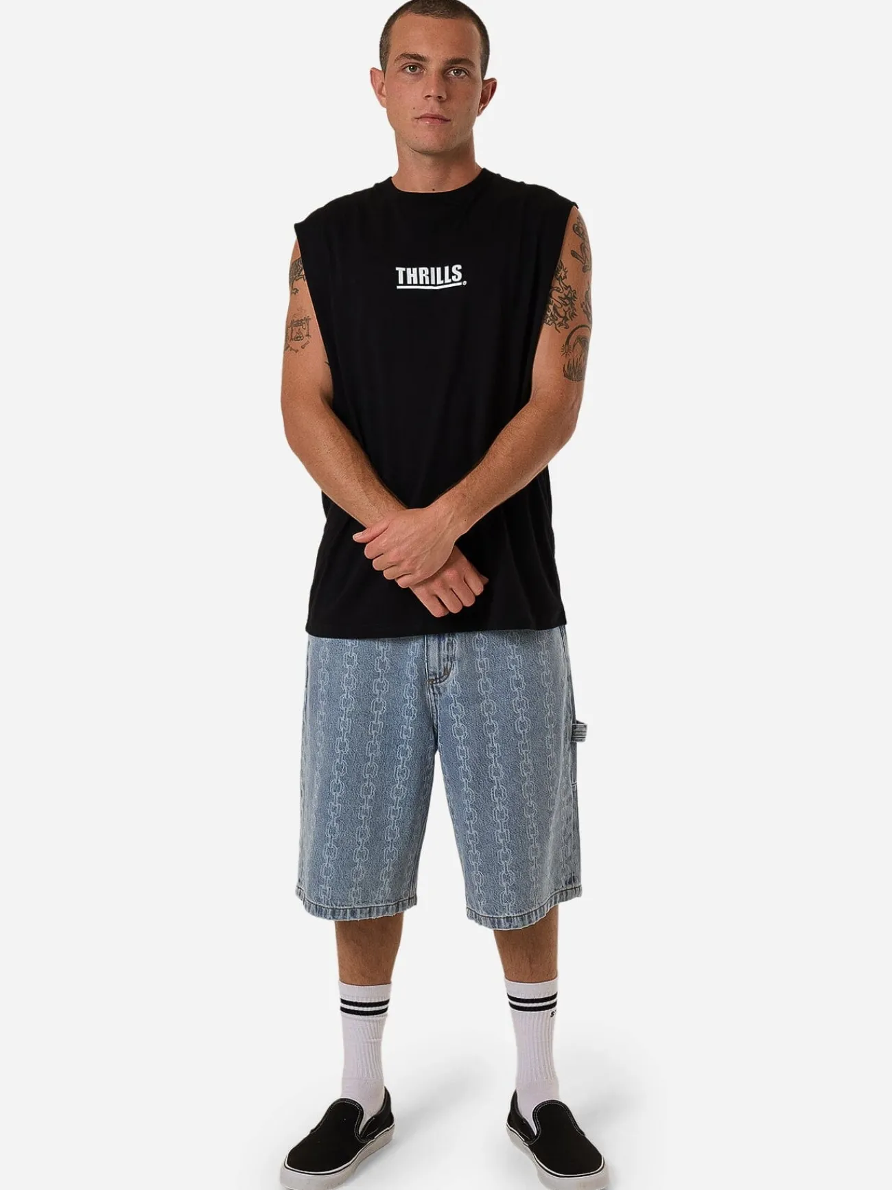 Online Thrills Logic Merch Fit Muscle Tee - Black