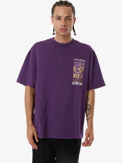 Discount Thrills Losing Control Box Fit Oversize Tee - Purple Penant PurplePenant