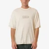 Hot Thrills Lost In Paradise Embro Box Fit Oversize Short Tee - Unbleached