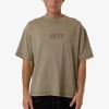 Hot Thrills Lost In Paradise Embro Box Fit Oversize Short Tee - Aluminium