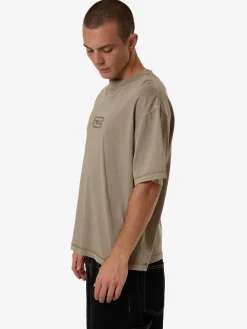 Hot Thrills Lost In Paradise Embro Box Fit Oversize Short Tee - Aluminium