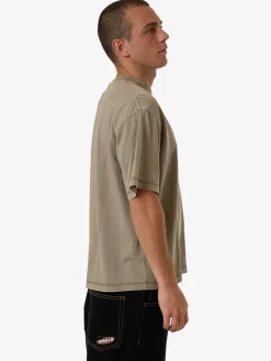 Hot Thrills Lost In Paradise Embro Box Fit Oversize Short Tee - Aluminium