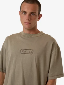 Hot Thrills Lost In Paradise Embro Box Fit Oversize Short Tee - Aluminium