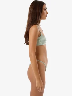 Outlet Thrills Lou Gingham Underwire Bikini Top - Elm Green ElmGreen