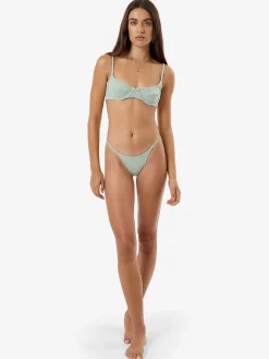 Outlet Thrills Lou Gingham Underwire Bikini Top - Elm Green ElmGreen