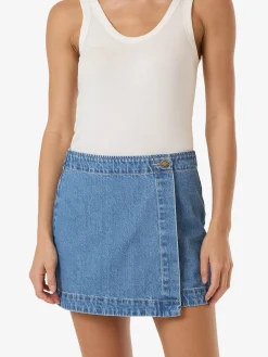 Online Thrills Marley Wrap Skirt - Long Ago Blue LongAgoBlue