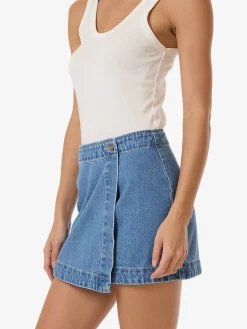 Online Thrills Marley Wrap Skirt - Long Ago Blue LongAgoBlue