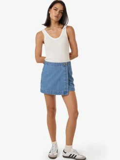 Online Thrills Marley Wrap Skirt - Long Ago Blue LongAgoBlue