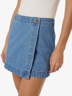 Online Thrills Marley Wrap Skirt - Long Ago Blue LongAgoBlue