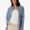 Outlet Thrills Maxwell Poplin Oversized Shirt - Dusty Blue DustyBlue