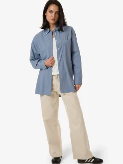 Outlet Thrills Maxwell Poplin Oversized Shirt - Dusty Blue DustyBlue