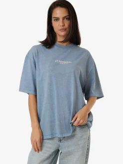 Discount Thrills Meditation Practice Oversized Tee - Dusty Blue DustyBlue