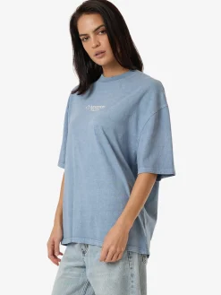 Discount Thrills Meditation Practice Oversized Tee - Dusty Blue DustyBlue