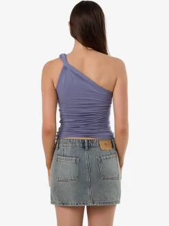 New Thrills Mimi One Sholder Top - Slate