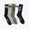 Fashion Thrills Minimal 5 Pack Sock - Black / White / Army Green / Total Eclipse / Grey Marle