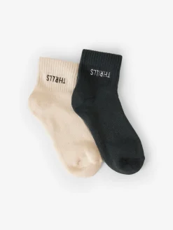 Hot Thrills Minimal 2 Pack Sock - Heritage White - Dark Slate DarkSlate