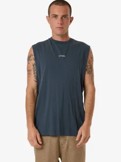Fashion Thrills Minimal Merch Fit Muscle Tee - Dark Slate DarkSlate