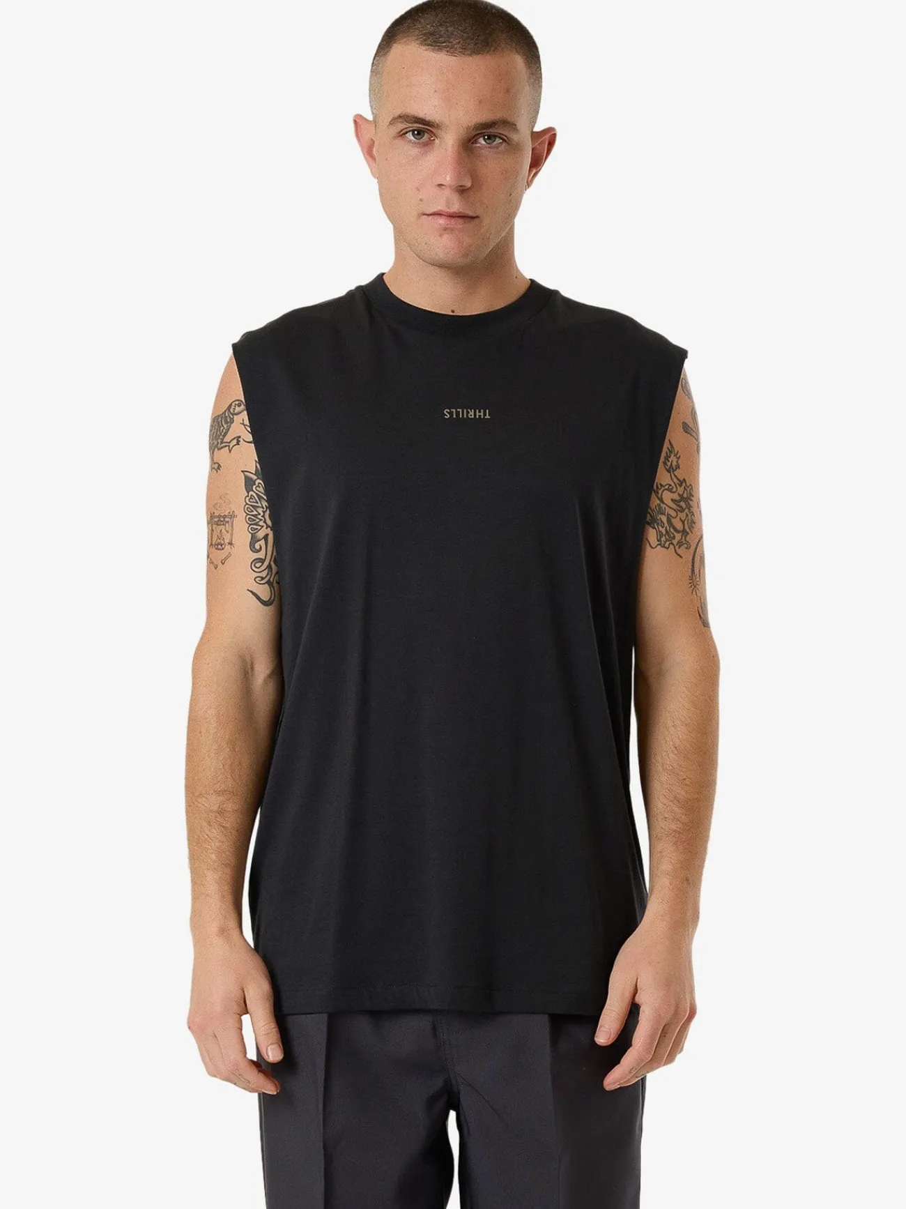 Sale Thrills Minimal Merch Fit Muscle Tee - Faded Black FadedBlack