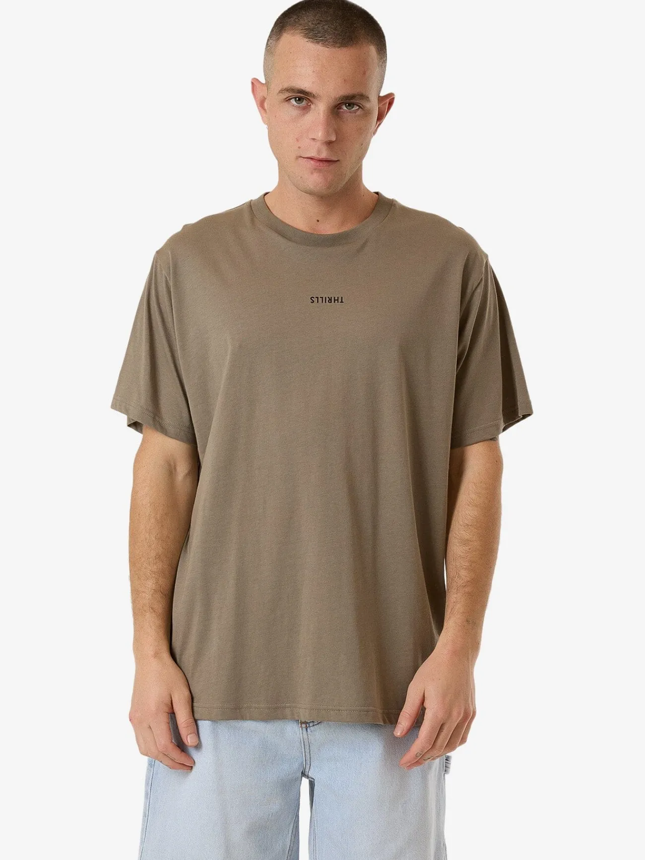 Fashion Thrills Minimal Merch Fit Tee - Brindle