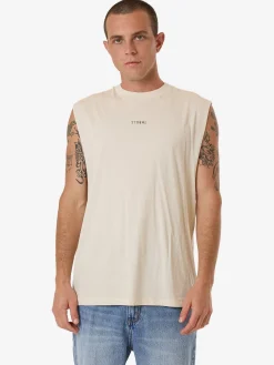 Online Thrills Minimal Merch Fit Muscle Tee - Heritage White HeritageWhite