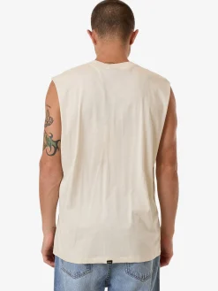 Online Thrills Minimal Merch Fit Muscle Tee - Heritage White HeritageWhite