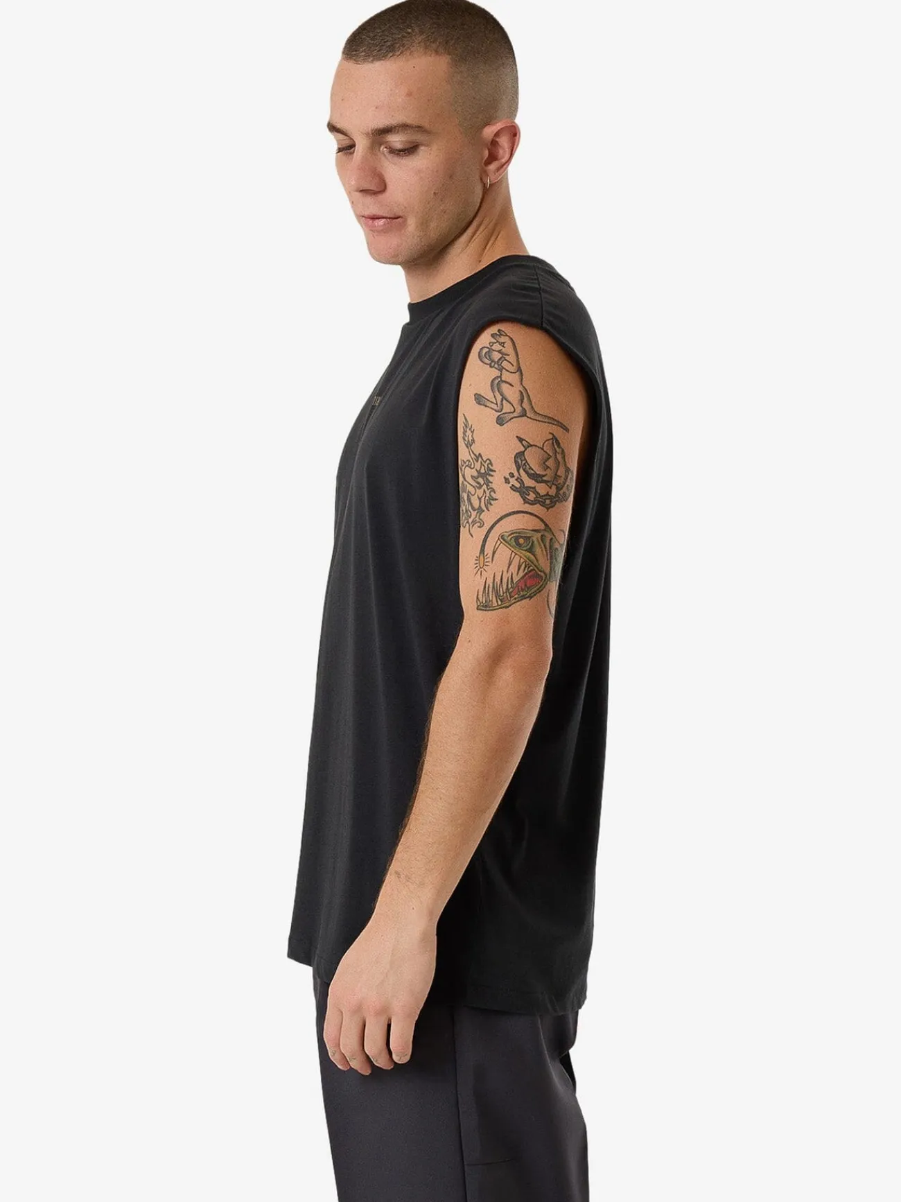 Sale Thrills Minimal Merch Fit Muscle Tee - Faded Black FadedBlack