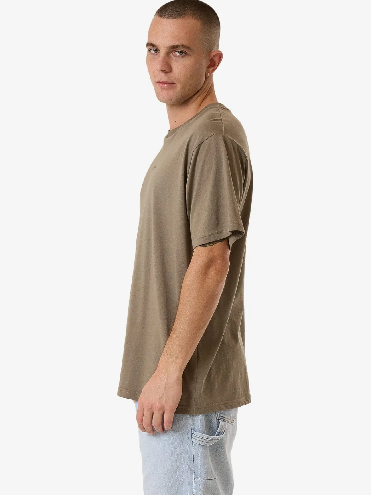 Fashion Thrills Minimal Merch Fit Tee - Brindle
