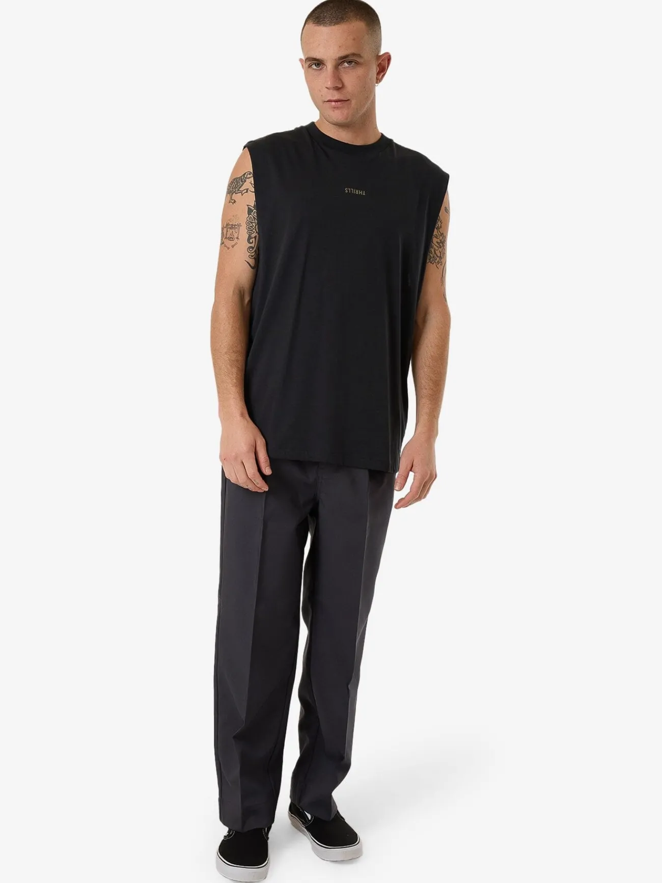 Sale Thrills Minimal Merch Fit Muscle Tee - Faded Black FadedBlack