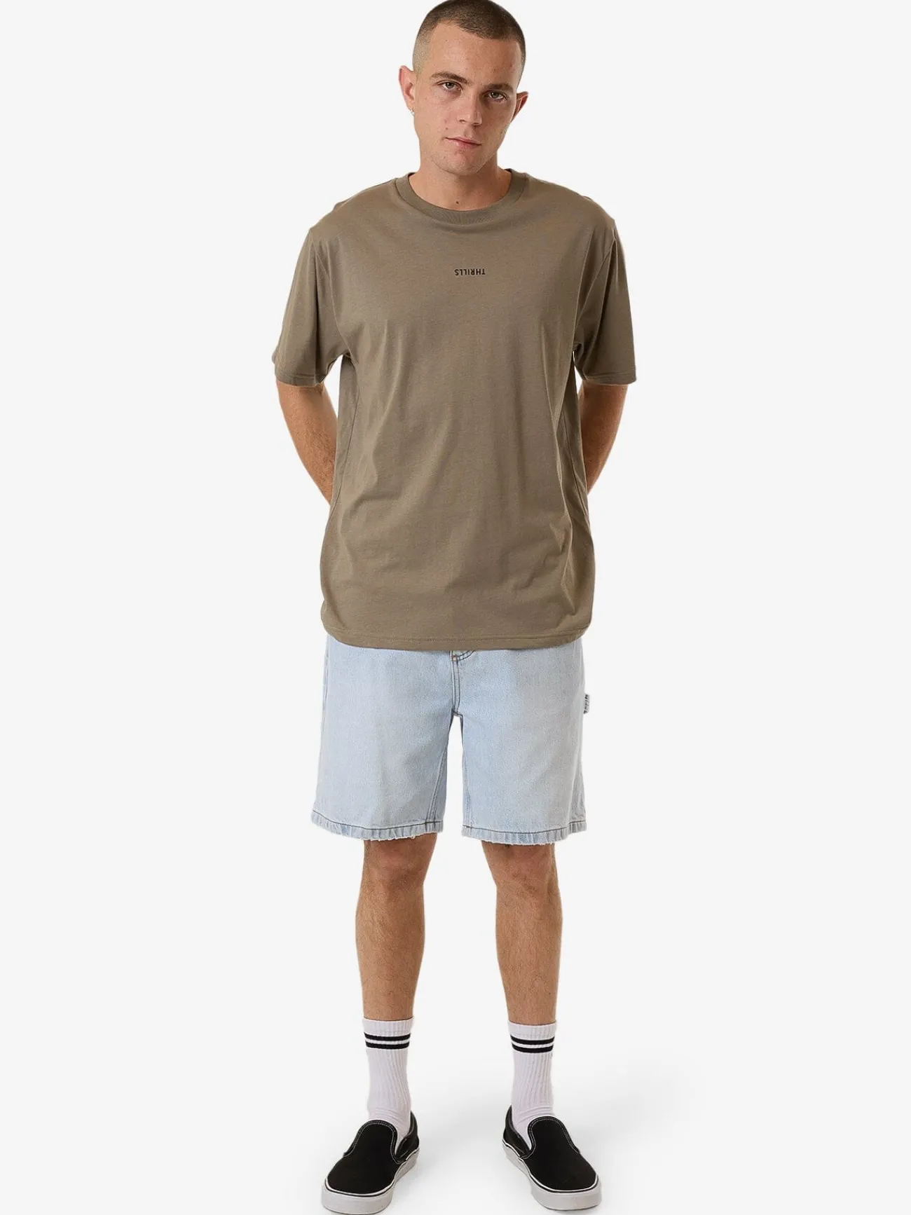 Fashion Thrills Minimal Merch Fit Tee - Brindle