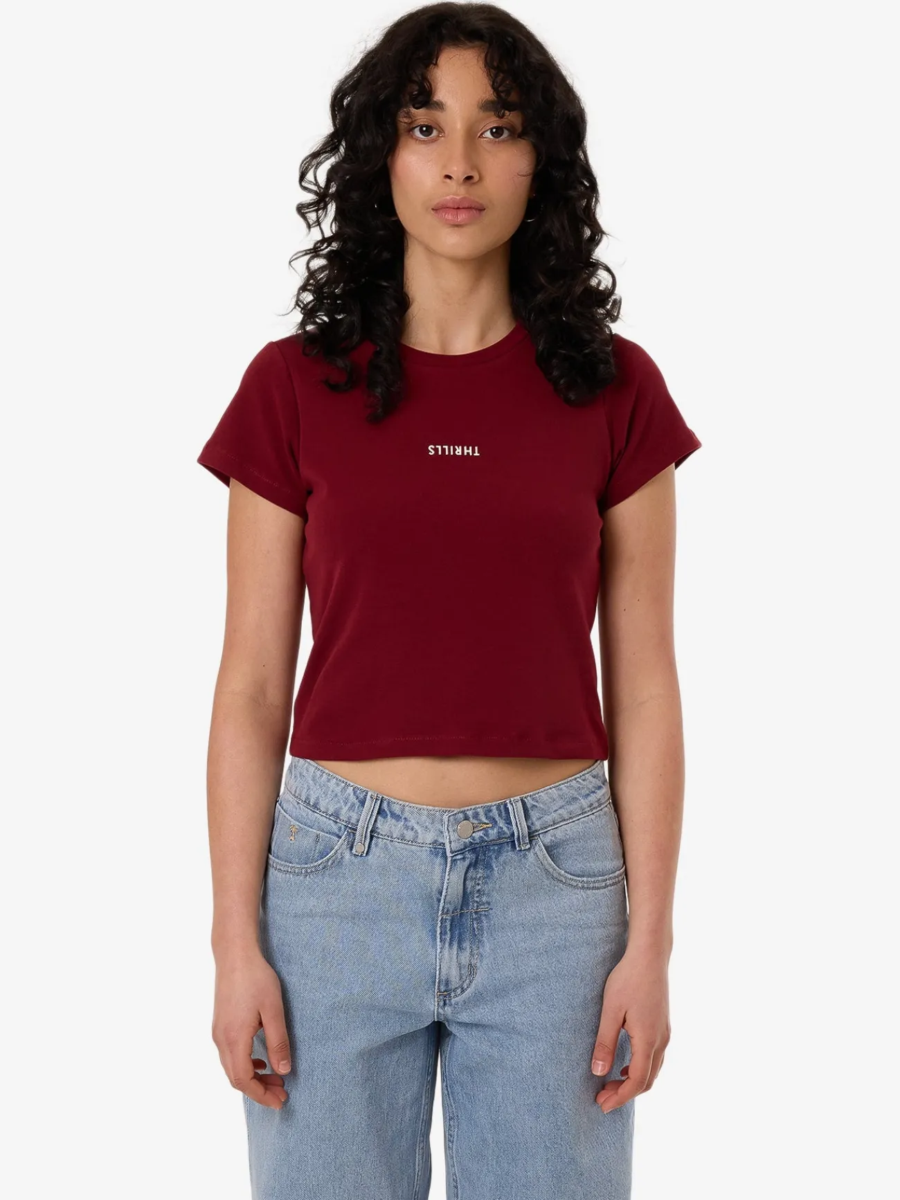 Online Thrills Minimal Mini Tee - Cabernet
