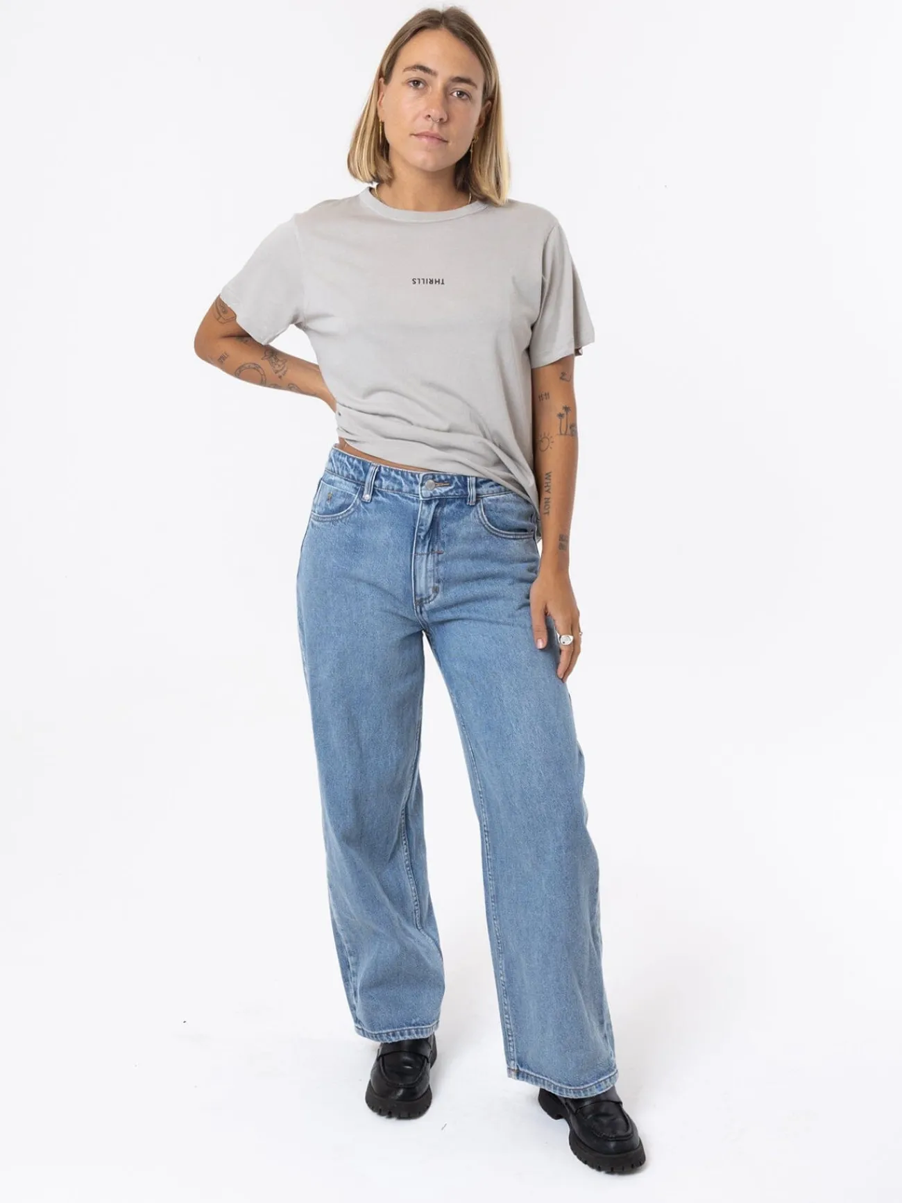 Discount Thrills Minimal Relaxed Tee - Oyster Grey OysterGrey