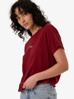 Hot Thrills Minimal Relaxed Tee - Cabernet