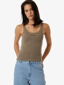 Fashion Thrills Minimal Scoop Tank - Brindle