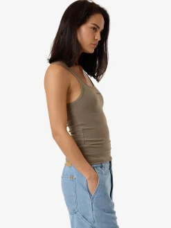 Fashion Thrills Minimal Scoop Tank - Brindle