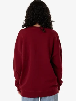 Fashion Thrills Minimal Slouch Crew - Cabernet