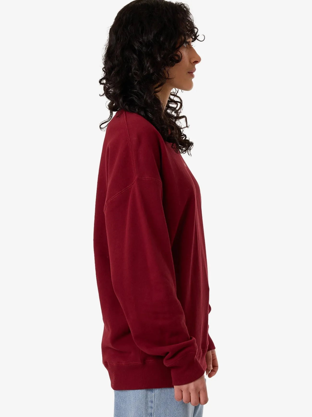 Fashion Thrills Minimal Slouch Crew - Cabernet