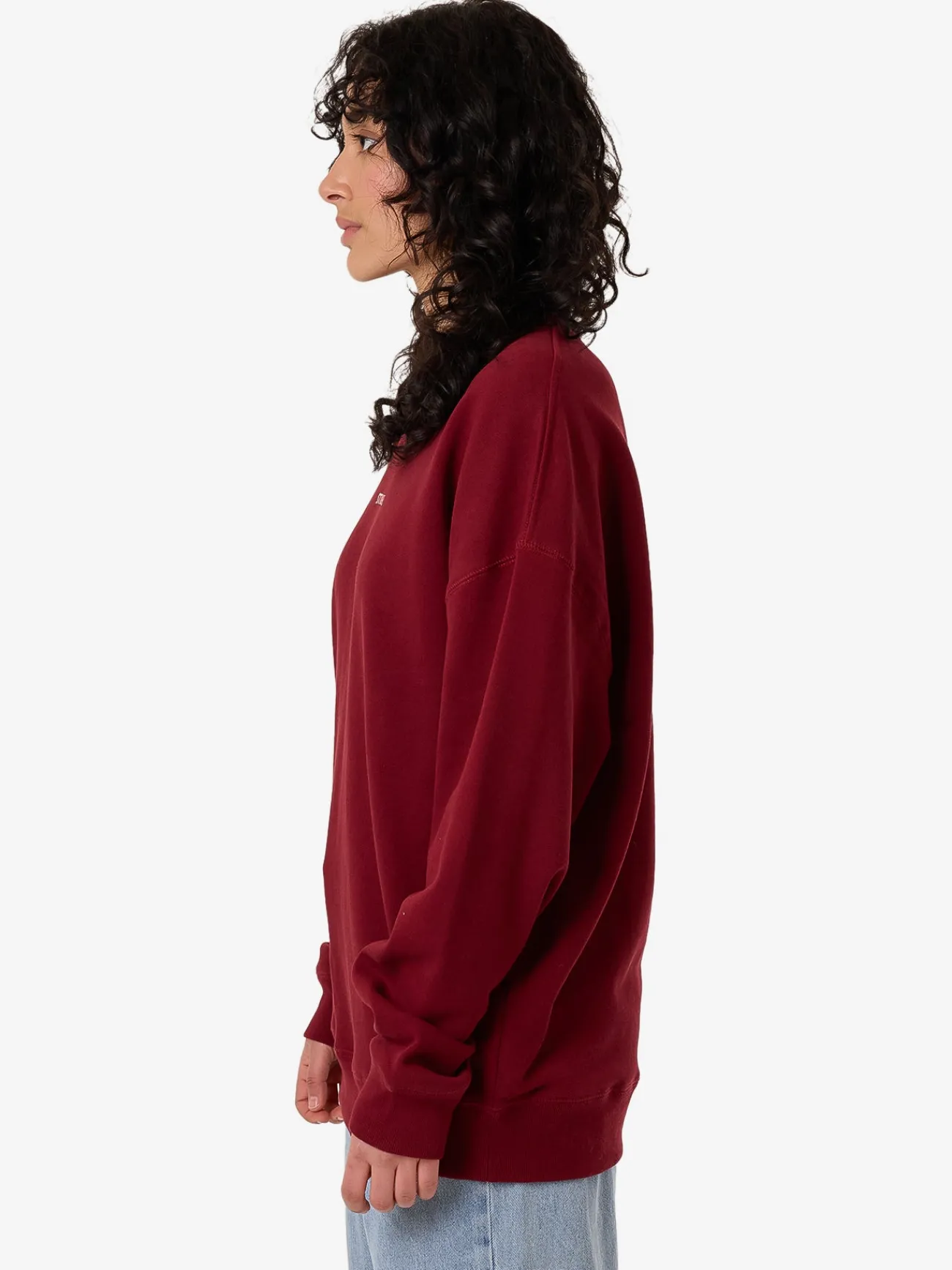 Fashion Thrills Minimal Slouch Crew - Cabernet