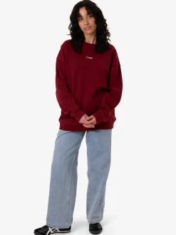 Fashion Thrills Minimal Slouch Crew - Cabernet