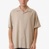 Clearance Thrills Minimal Stripe Bowling Shirt - Brindle