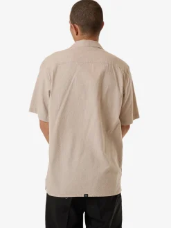 Hot Thrills Minimal Stripe Bowling Shirt - Heritage White HeritageWhite
