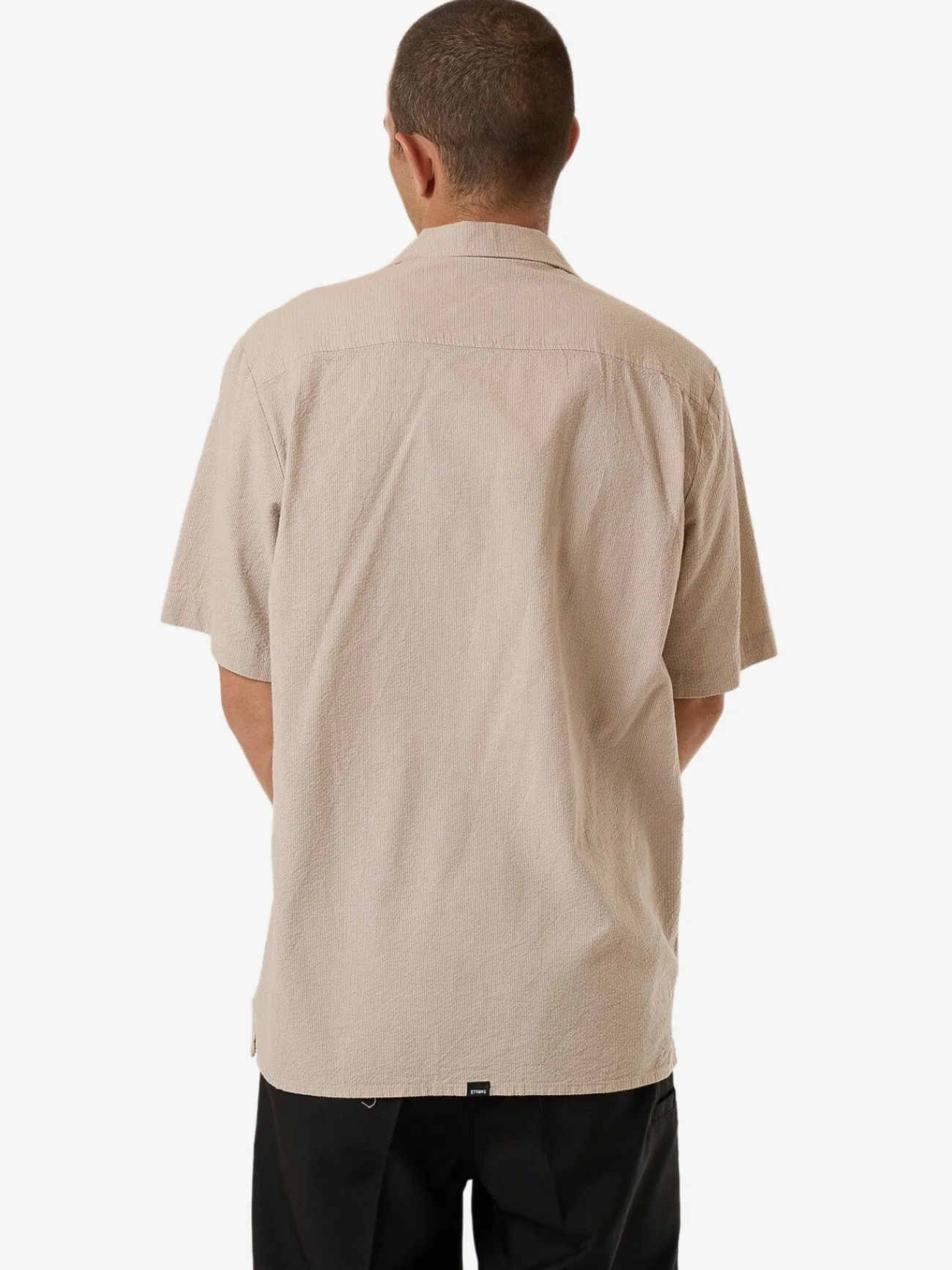 Hot Thrills Minimal Stripe Bowling Shirt - Heritage White HeritageWhite