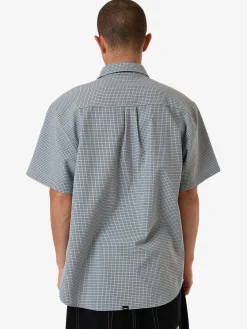 Discount Thrills Morphing Check Short Sleeve Shirt - Crystal Blue CrystalBlue