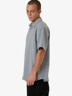 Discount Thrills Morphing Check Short Sleeve Shirt - Crystal Blue CrystalBlue