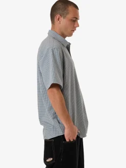 Discount Thrills Morphing Check Short Sleeve Shirt - Crystal Blue CrystalBlue